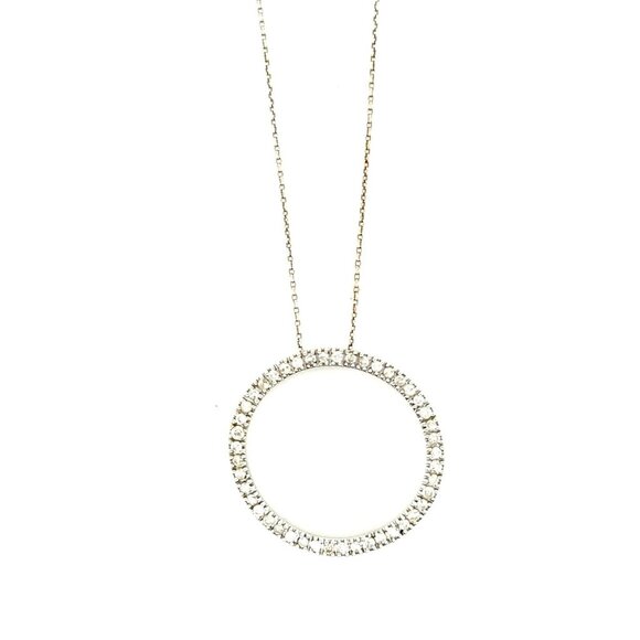 Stunning 14K Gold Eternity Diamond Necklace - Picture 1 of 9